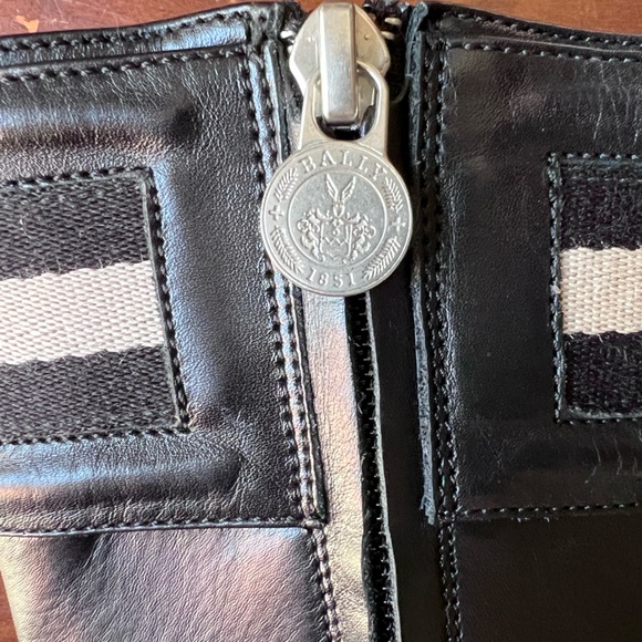 BALLY Black Leather Mid-Calf Boots Size 8.5 - Picture 15 of 16